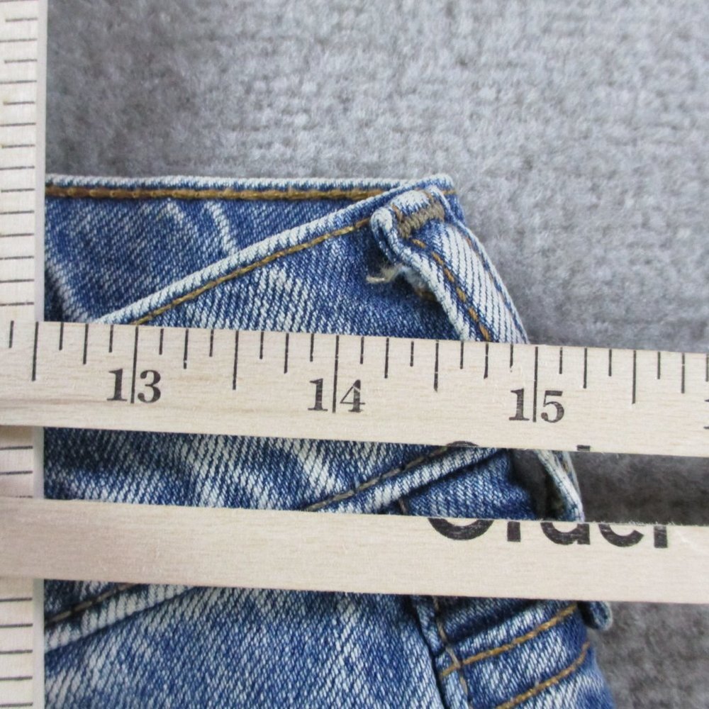 Abercrombie & Fitch Jeans Mens 28x30 Blue Denim Rustin Custom Painted ATL Hawks - Picture 8 of 11
